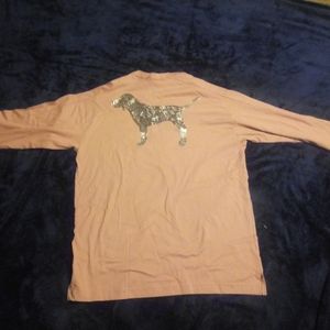 Nwt victorias secret pink large bling l/s campus